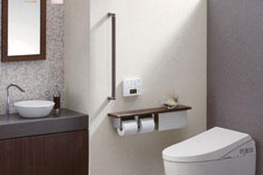 トイレや浴室にも安心の手すりを