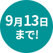 9月13日まで!