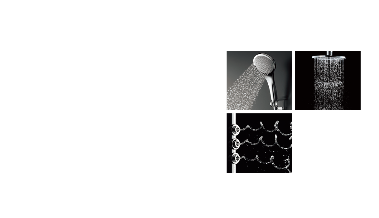AIR-IN (left), pulsation AIR-IN (middle), and Gyro Stream (right) realized through revolutionary core technology