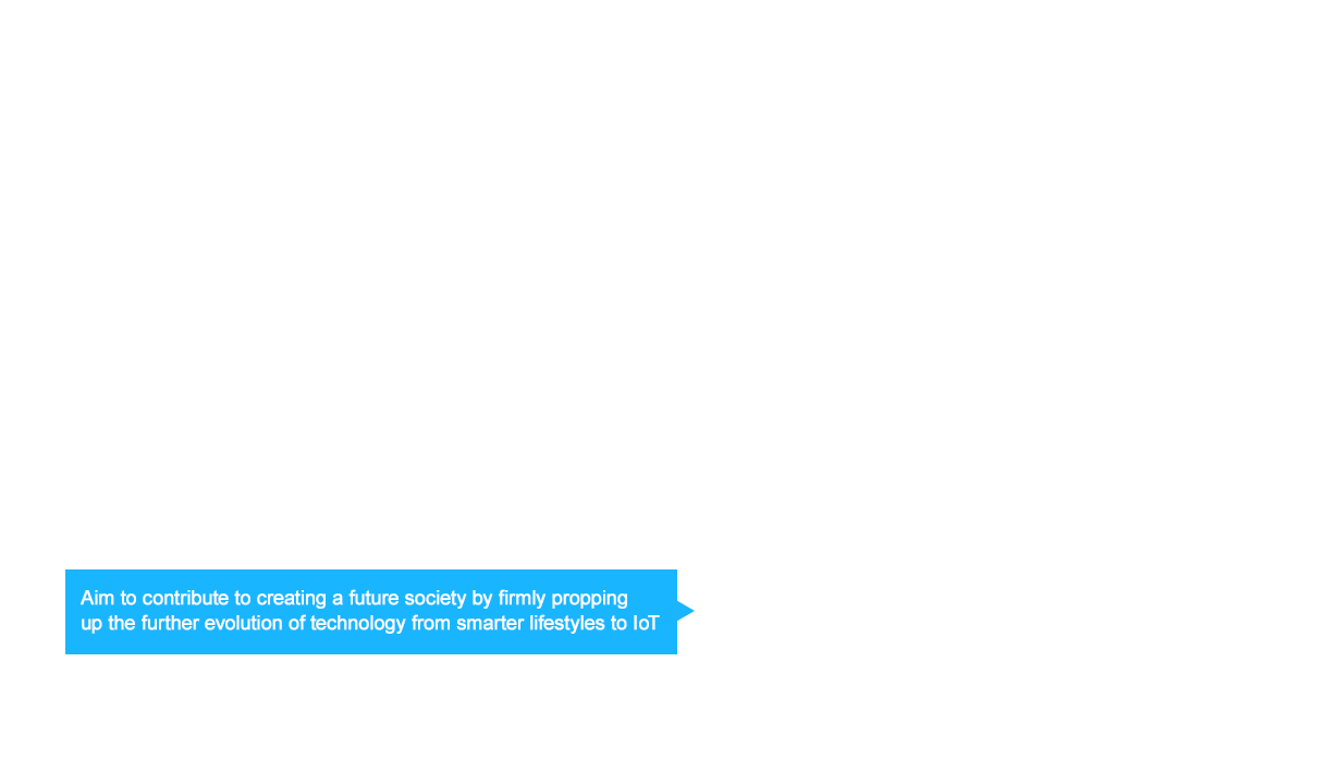 Aim to contribute to creating a future society by firmly propping up the further evolution of technology from smarter lifestyles to IoT