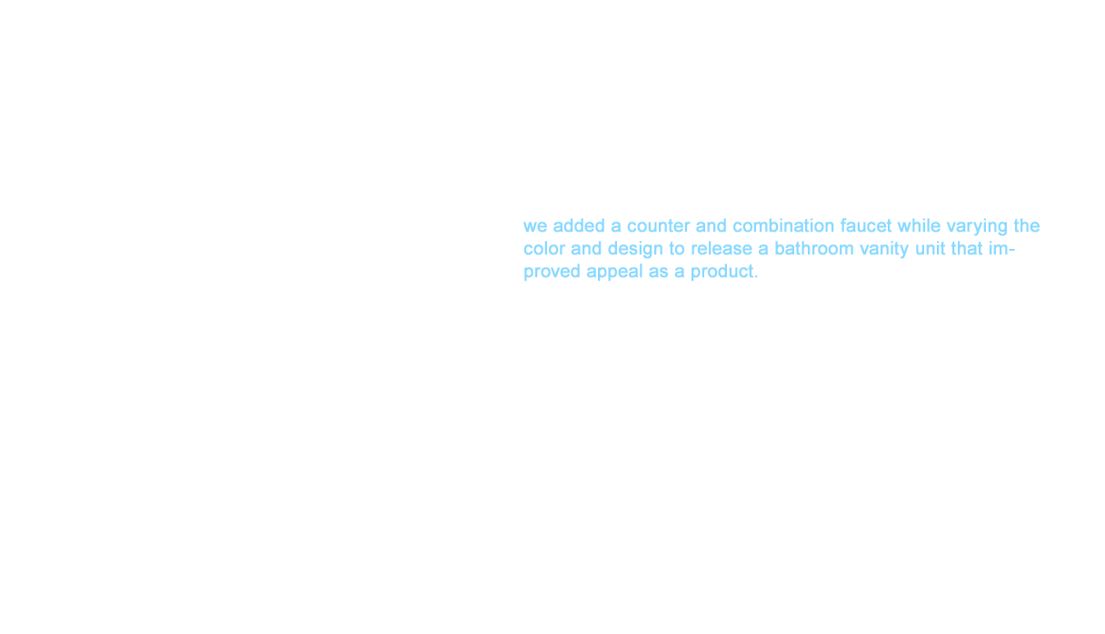 TOTO also started development of general household products at the same time based on the washroom units tailored to the specifications of the Japan Housing Corporation. In January 1968, we added a counter and combination faucet while varying the color and design to release a bathroom vanity unit that improved appeal as a product. The bathroom vanity unit gradually increased sales on the wave of residential demand by incorporating storage and modern designs loved by customers. TOTO also worked with famous fashion designer Pierre Cardin to release the Cardin Bathroom Vanity Unit in 1975. The daring design rocked the market to become an unconventional hit at the time.