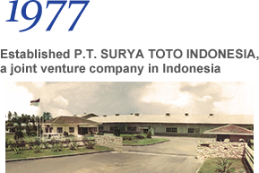1977 Established P.T. SURYA TOTO INDONESIA, a joint venture company in Indonesia