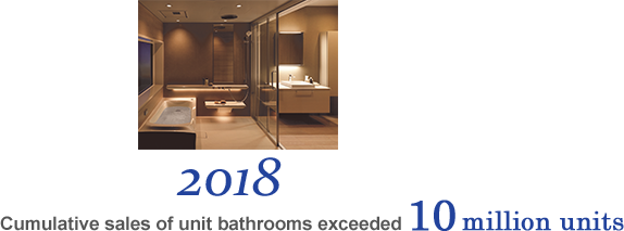 2018 Cumulative sales of unit bathrooms exceeded 10million units