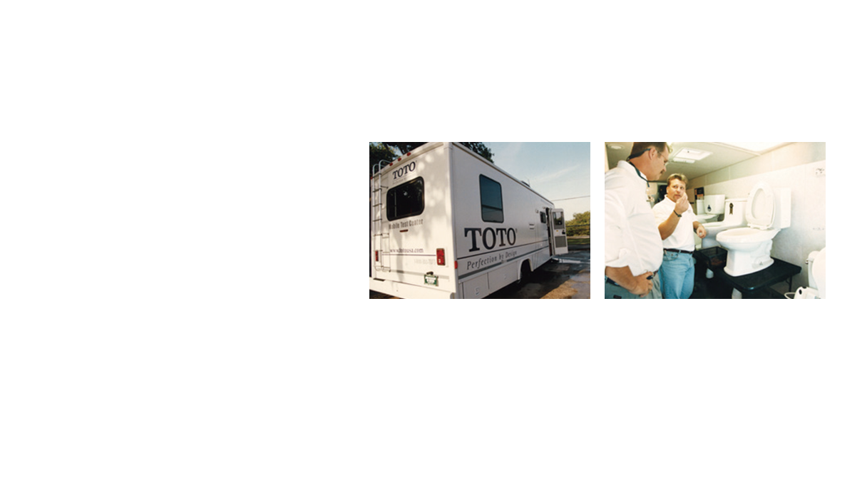 主力製品を展示し、全米を回ったキャンピングカー キャンピングカー内部での展示の様子