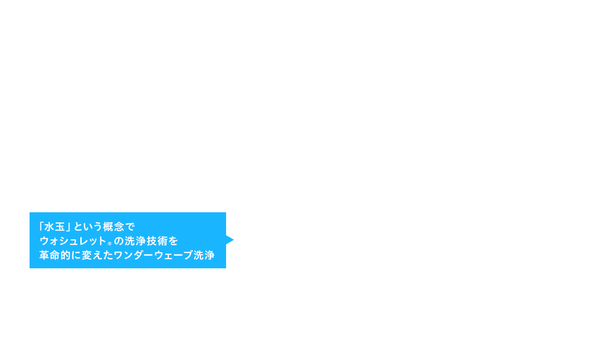 「水玉」という概念でウォシュレット®の洗浄技術を革命的に変えたワンダーウェーブ洗浄