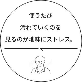 使うたび汚れていくのを見るのが地味にストレス。