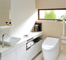 ネオレストに合わせた最適なトイレ空間を実現できる手洗器レストルームドレッサーへ