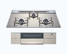 ガラストップ両面焼きコンロＨ (換気連動・マルチグリル・ワイド・Ａ)