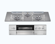 ガラストップ両面焼きコンロＲ(換気連動・ココット付き・ワイド)