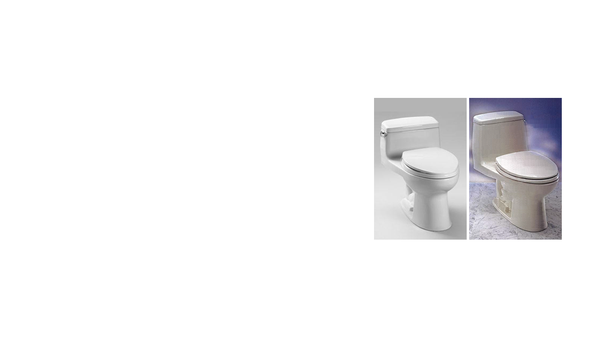 专为美国市场设计的6ℓ连体坐便器 CST864 （左）和CST854