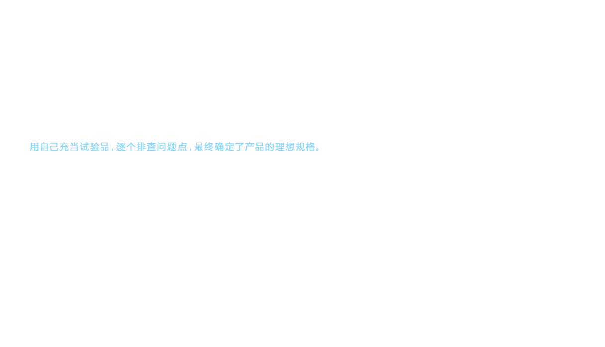 到底要研发什么样的产品，大家开始从Wash Air Seat身上探寻线索。“热水的喷水量太少。要冲洗很长时间，水才能出来。热水很难对准肛门冲洗。”针对这些意见，研发人员用自己充当试验品，逐个排查问题点，最终确定了产品的理想规格。具体来说，为了使热水能够对准正确位置，在便座中间布上金属丝，分别在各人的肛门位置贴上纸条，获取数据。以0.1 ℃为单位逐渐提升水温，让水冲洗到自己的身体上，最终得出适宜的水温。但是，该项目还需要更多的产品监察员。对准角度应该是多少，水量和冲洗时间分别是多少，喷出热水的喷嘴位置应该如何设计，诸如此类，每个问题都需要科学数据的支持。