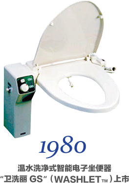 1980 温水洗净式智能电子坐便器 “卫洗丽GS”（WASHLET TM）上市