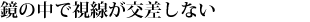 鏡の中で視線が交差しない