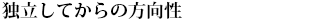 独立してからの方向性